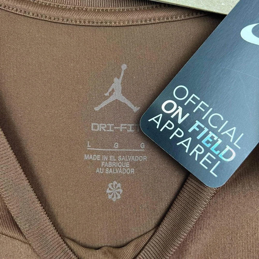 Air Jordan Michigan Wolverines Dri-Fit Shirt Men Brown Large Long Sleeve New L